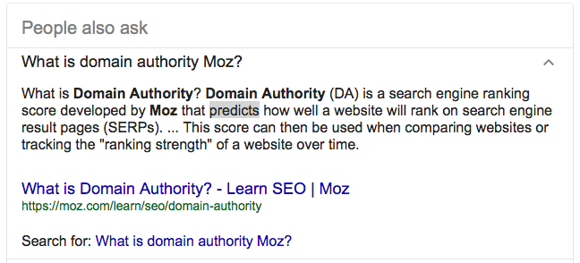 MOZ Domain Authority (DA)