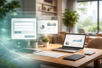 Modern office workspace representing clean and professional website design for service businesses in Pattaya