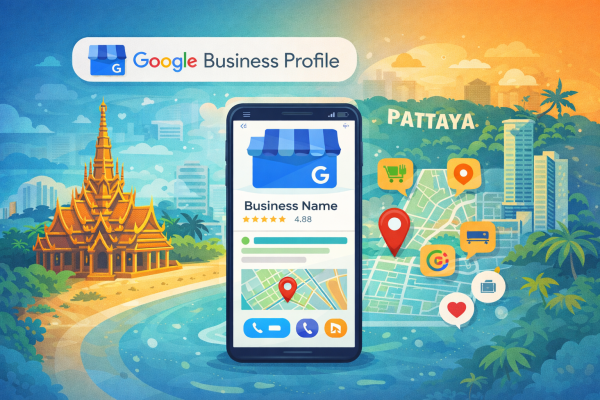 Local business visibility visual representing Google Business Profile in Pattaya