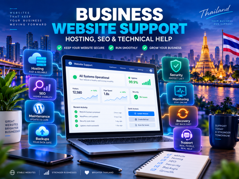 Business Website Support Thailand: One Partner for Hosting, SEO and Technical Help